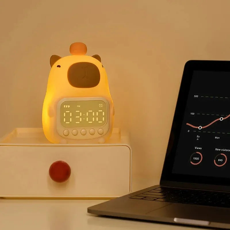 Capybara Night Light - Silicone Nightlight Gift USB Rechargeable Animal Touch Sleep Lamp