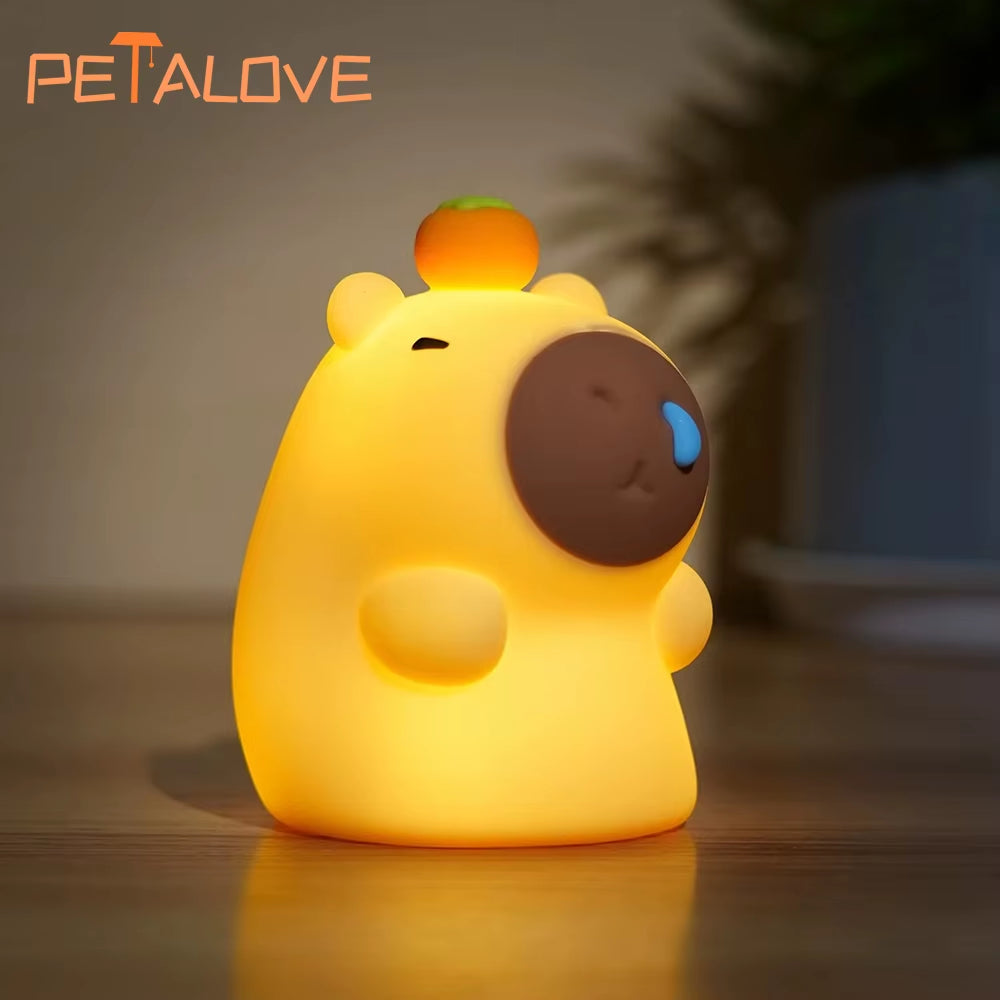 Capybara Night Light - Silicone Nightlight Gift USB Rechargeable Animal Touch Sleep Lamp