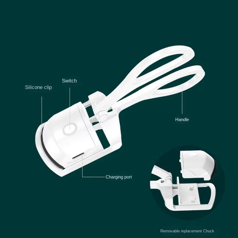 QIWU Eyelash Curler Portable Electric Comb Eye Lash Perm Long Lasting Eyelashes Curls Thermal Makeup Tools Eyelashes Curler